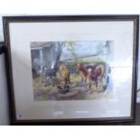 Reginald Mills - four cows in a farmland setting watercolour bears a signature 8'' x 12''