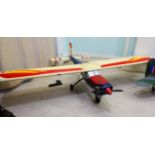 A scratch built motor powered model aircraft,