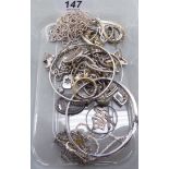 Silver items of personal ornament: to include bangles and necklaces 11