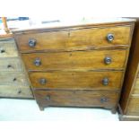 A mid 19thC mahogany four drawer dressing chest,