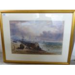 In the manner of Edward J Duval - 'Barton' watercolour bears a label verso 16'' x 25'' framed