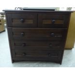 A modern oak five drawer dressing chest,