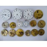 Sixteen pocket watch movements some faced 11