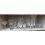 Decorative and domestic glassware: to include a set of six slice ornamented sundae dishes;