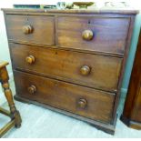 A late Victorian mahogany four drawer dressing chest,