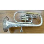 An early 20thC 'The Reliance' silver plate on brass cornet, model no.