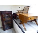Small furniture: to include a George III mahogany corner cupboard with a glazed door,