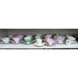 Decorative china cabinet cups and saucers: to include Royal Doulton OS8