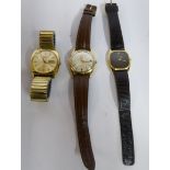 A Seiko gold plated bracelet wristwatch,