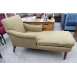 A Greengate Godolphin chair back chaise lounge, having scrolled, low arms,
