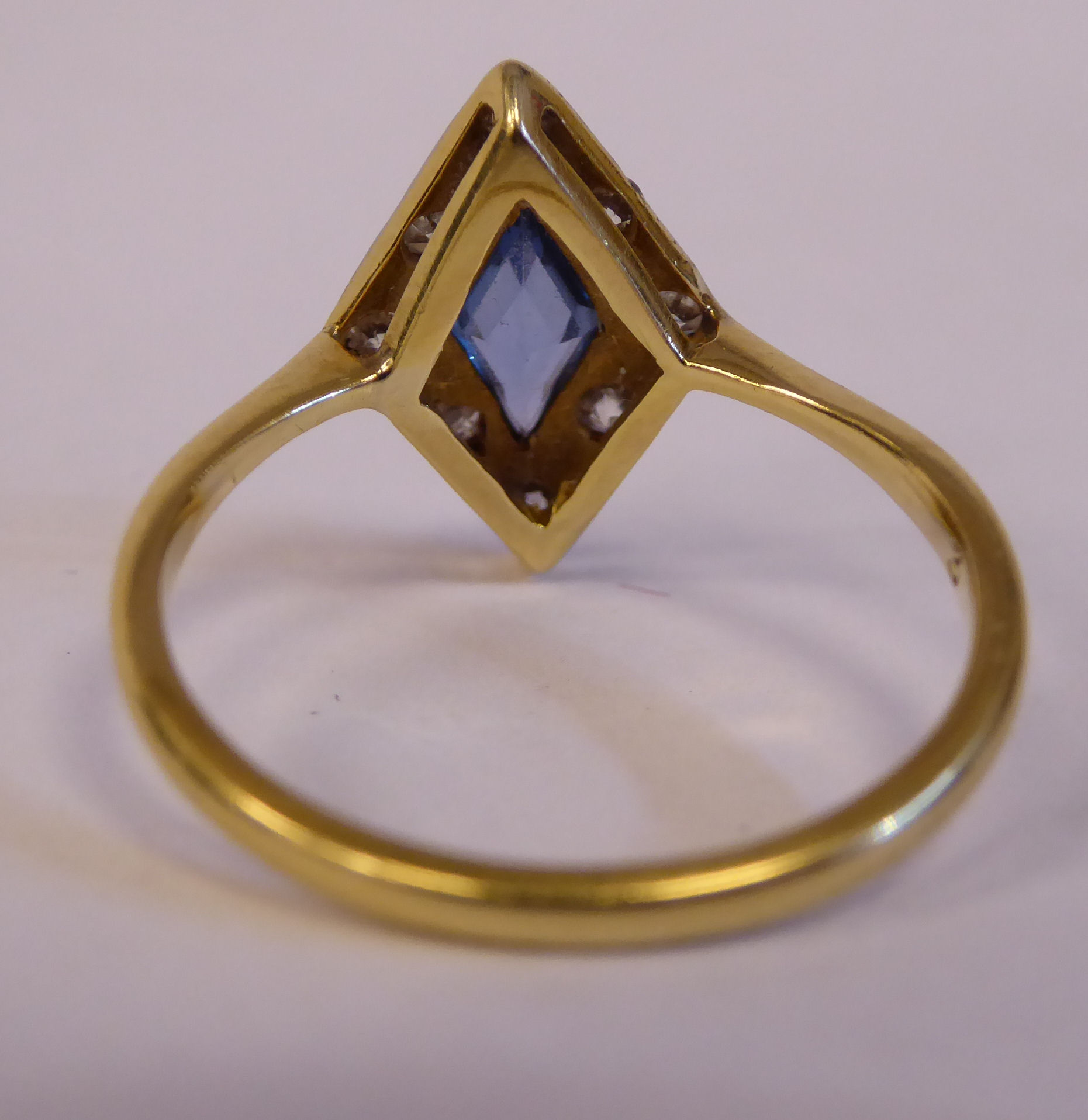 A 1920s 18ct gold and platinum lozenge shaped, - Image 2 of 4