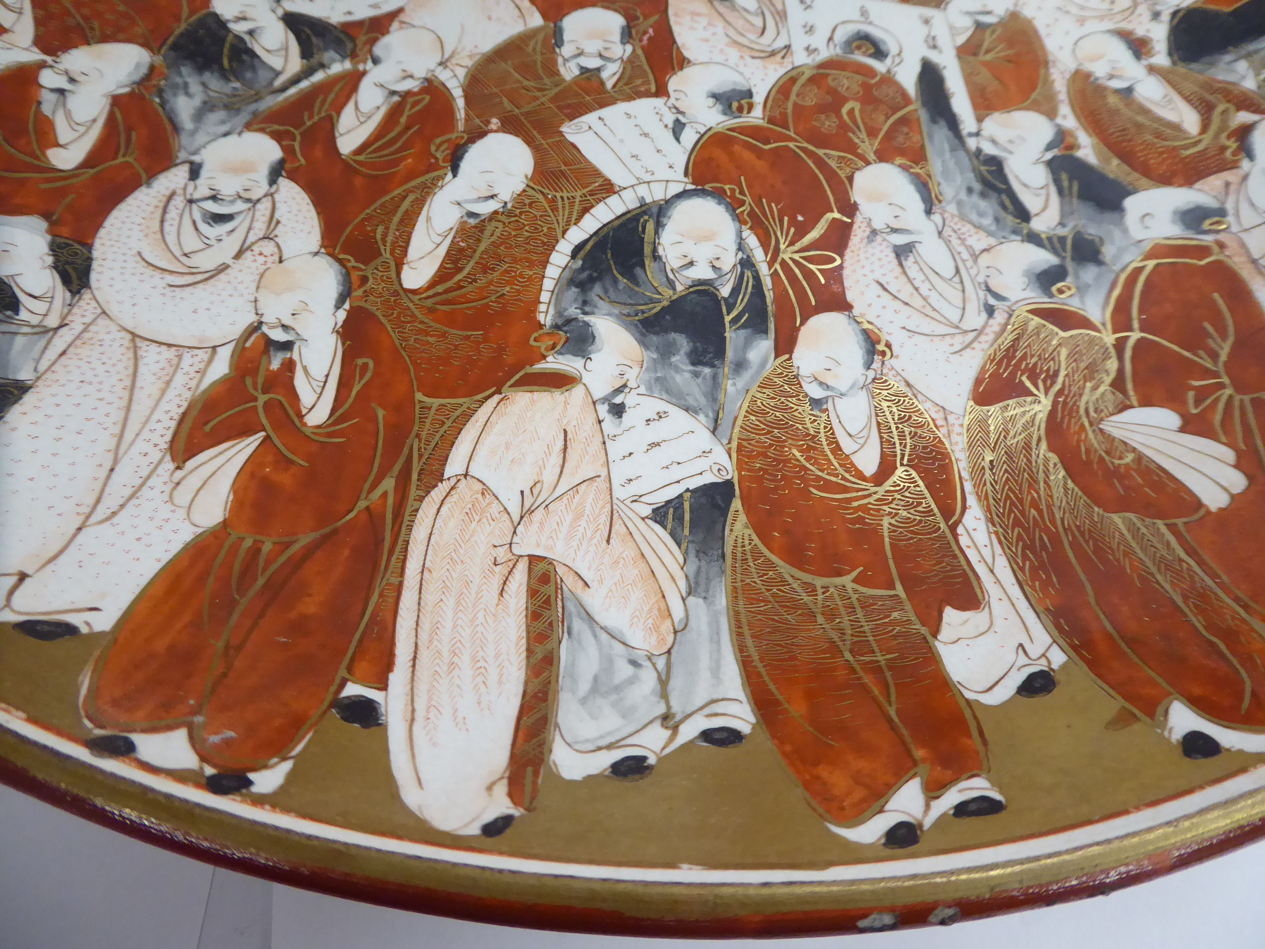 A late 19th/early 20thC Japanese Satsuma earthenware dish, - Image 5 of 10