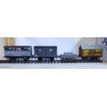 A pair of 2.5'' gauge (approx) model railway rolling stock, viz.