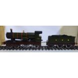 A 2.5'' gauge (approx) 4-4-0 electric model locomotive and tender, City of Truro, no.