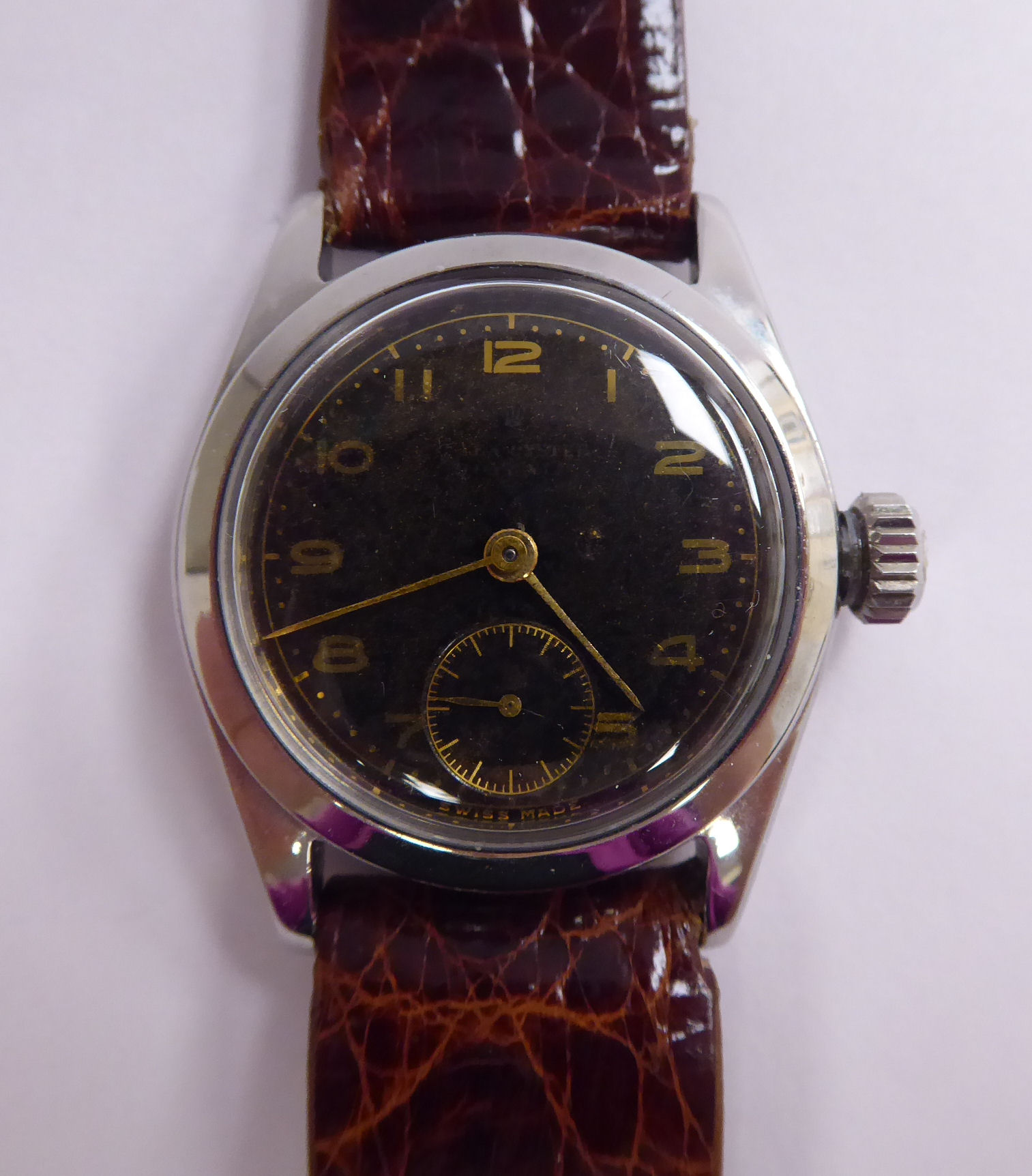 A 1930s Rolex Oyster stainless steel cased wristwatch,