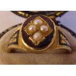 A Victorian 15ct gold and enamelled blue,