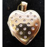 A 9ct gold heart shaped,