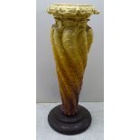 WITHDRAWN A late Victorian two tone yellow and light brown shell moulded china jardiniere