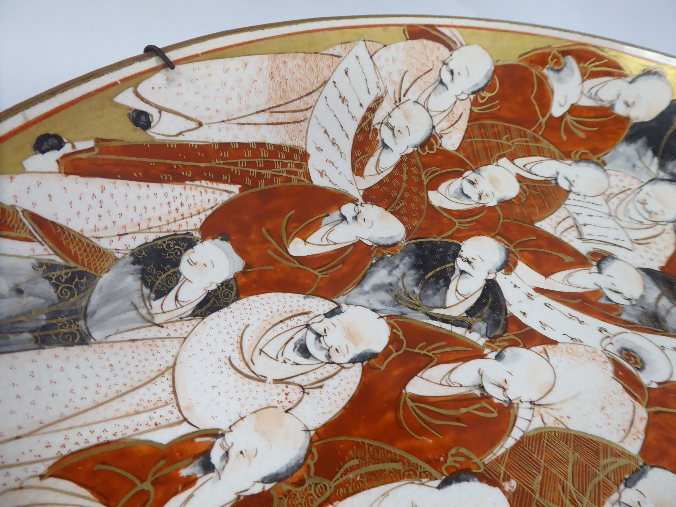 A late 19th/early 20thC Japanese Satsuma earthenware dish, - Image 3 of 10