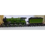 A 2.5'' gauge (approx) 4-6-0 electric model locomotive and tender, no.