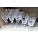 Glassware: to include a set of six Stuart crystal pedestal Champagne flutes OS6