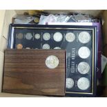 Uncollated coins and banknotes: mainly American with a near complete US 20 dollar type coin,