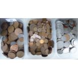 Uncollated pre-decimal British coins: to include pennies and half-crowns OS10