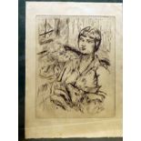 Pierre Bonnard - 'La Femme au Chien' etching bears a label verso 16'' x 12'' framed HSR