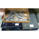 Clock and watchmakers' tools and accessories: to include a Seit2 flat punch set boxed OS3