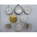 Eight late 19th/early 20thC pocket watch movements,