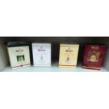 Four unopened Limited Edition Bells whisky decanters for 1996, 1998,