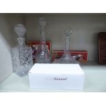 A mixed lot: to include two dissimilar cut glass decanters OS5