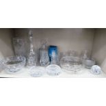 Decoratively cut crystal and other glassware: to include a baluster shaped vase 11''h OS4