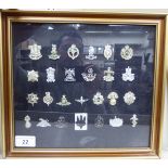 Eleven plastic miniature military cap badges and other insignia: to include Royal Engineers and the