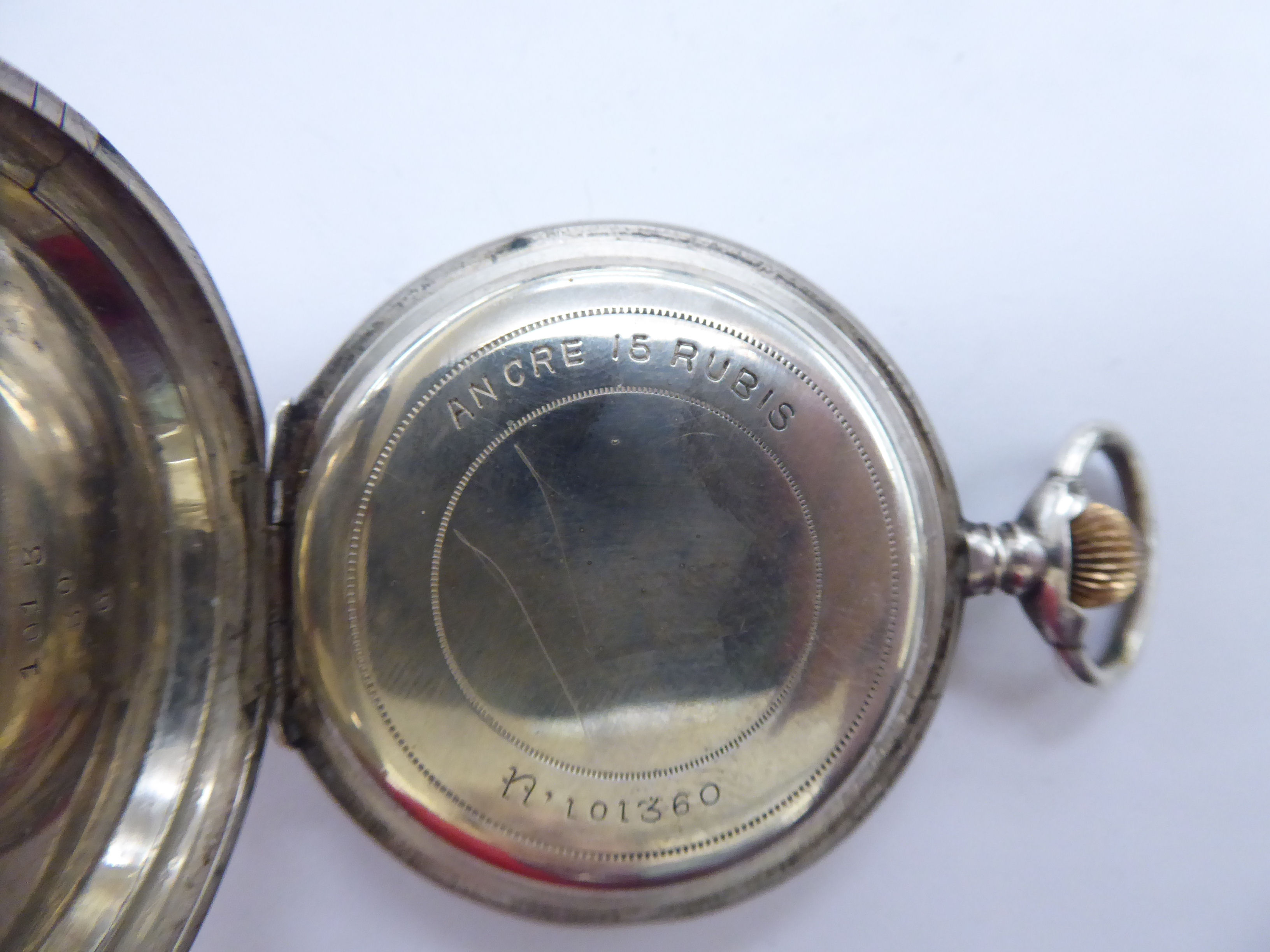 Four late 19th/early 20thC pocket watches, various metal and silver cases, - Image 4 of 4