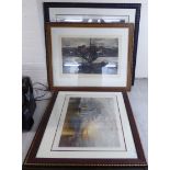 Pictures: to include 'Hunting Incidents' 19thC engraving 16'' x 24'' framed BSR