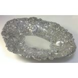A late Victorian silver oval dish,