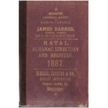 Natal THE NATAL ALMANAC, DIRECTORY, AND YEARLY REGISTER. 1887xxiv pages - advertisements + 438 pages