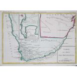 Louis Brion de la Tour Carte du pays des Hottentots Attractively outline coloured French map of