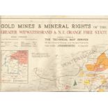 Map GOLD MINES & MINERAL RIGHTS OF THE GREATER WITWATERSRAND & NORTH EAST ORANGE FREE STATE Full