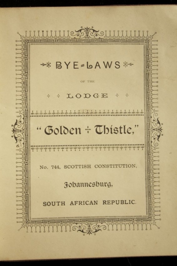 Masonic Bye-Laws of the Lodge Golden Thistle, No. 744 Scottish Constitution, Johannesburg, South - Image 3 of 4