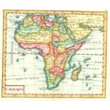 Guiseppe Remondini L'Afrique Attractive colourful and uncommon miniature map of Africa from