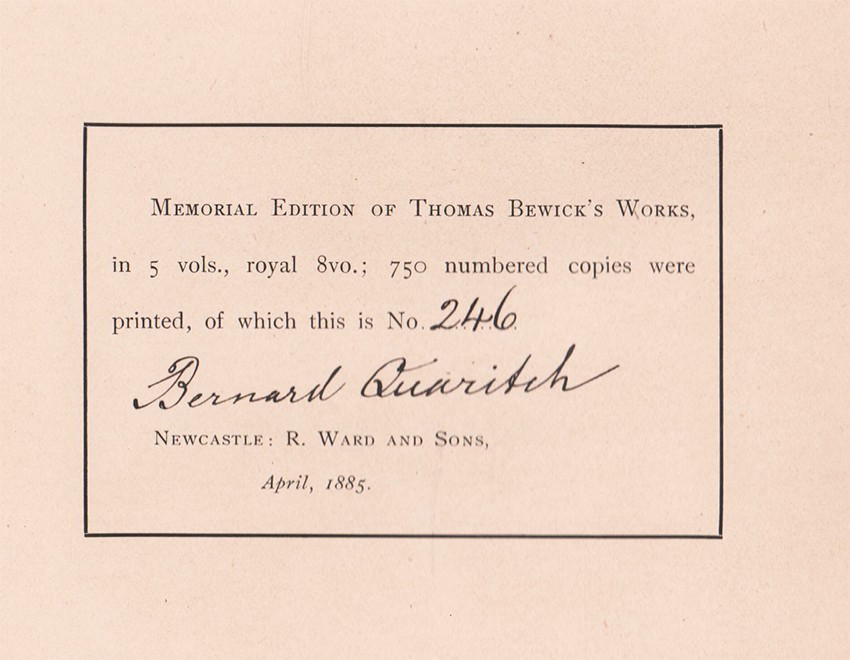Bewick (Thomas) WORKS (Memorial Edition) 5 volumes. Title page vignettes, numerous black and white - Image 2 of 3