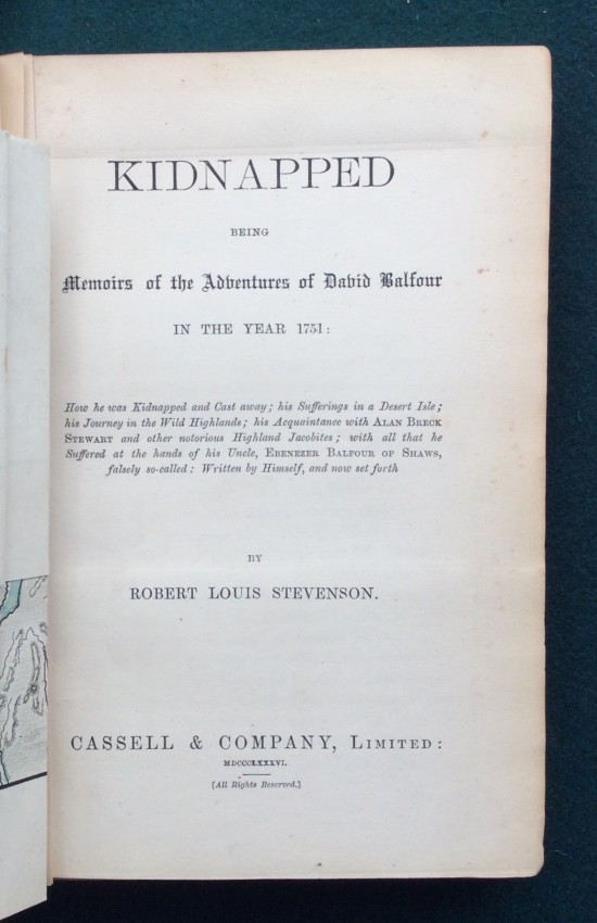 Robert Louis STEVENSON (1850-1894). Kidnapped being memoirs of the adventures of David Balfour in