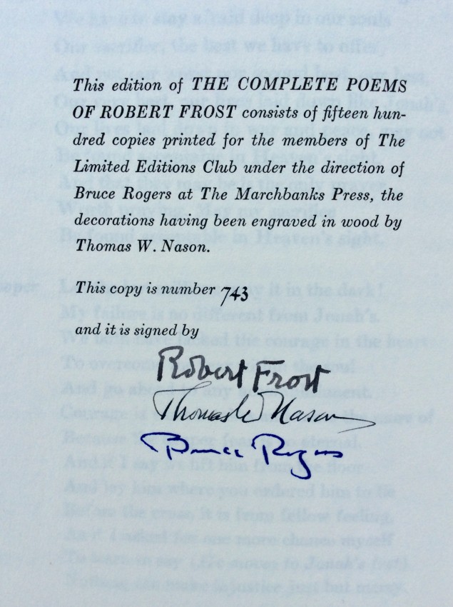 Robert FROST. The Complete Poems of Robert Frost. [Introduction by Louis Untermeyer]. Robert - Image 3 of 4