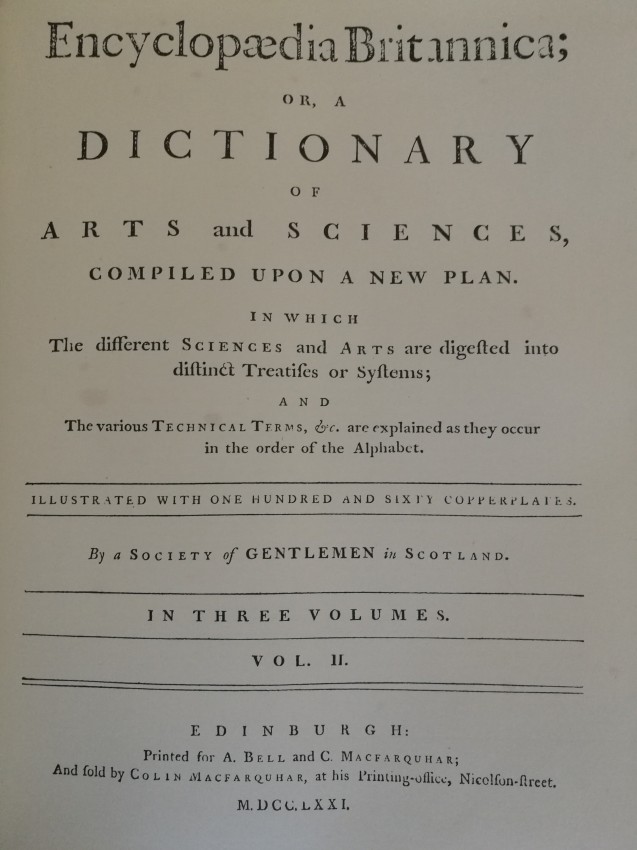 A Society of Gentlemen in Scotland Encyclopaedia Britannica, Facsimile of first edition of 1771 (3 - Image 3 of 4