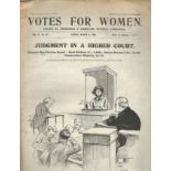 Frederick & Emmeline Lawrence Votes For Women (Judgment in a Higher Court) London, 1909. Newspaper