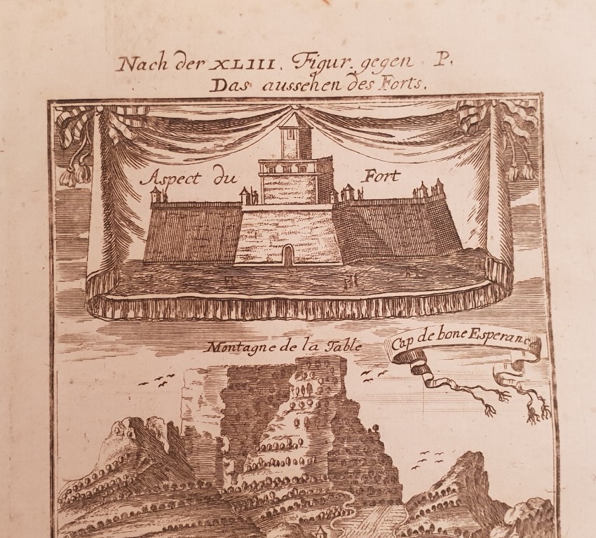 Mallet Allain Manesson (1630-1706) CAP DE BONE ESPERANCE View of Cape of Good Hope of 1719 by Allain - Image 3 of 4