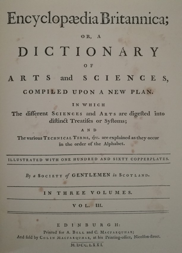 A Society of Gentlemen in Scotland Encyclopaedia Britannica, Facsimile of first edition of 1771 (3 - Image 4 of 4