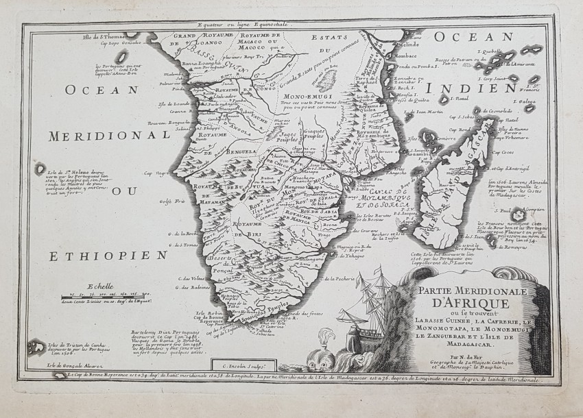 De Fer Nicolas (1646-1720) PARTIE MERIDIONALE Dâ€™AFRIQUE OU SE TROUVENT LA BASSE GUINEE LA CAFRERIE